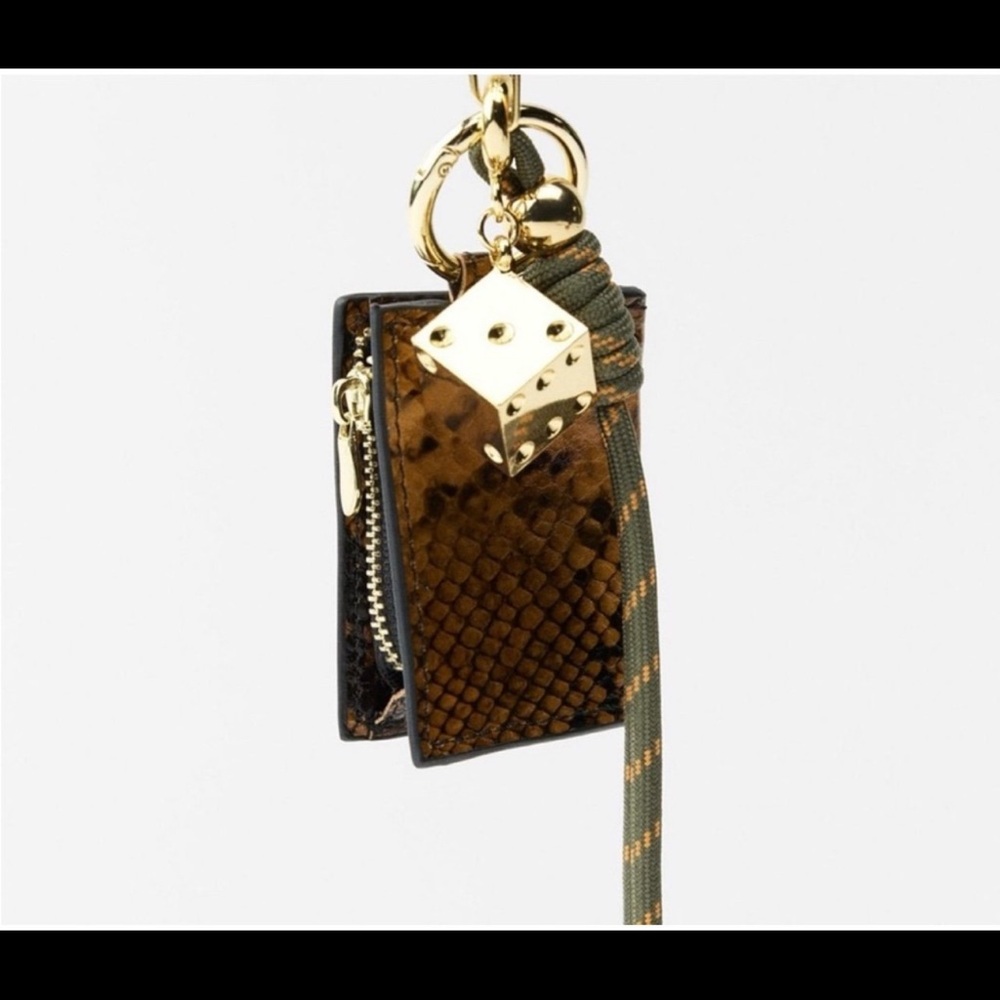 Snake Print Card Holder Bag Charm